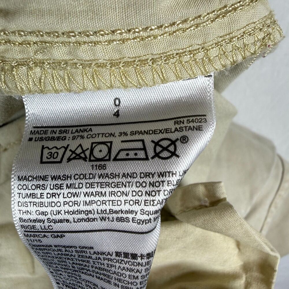 GAP Khaki Chino Pants Straight Leg Stretch Size 0 - Picture 4 of 8